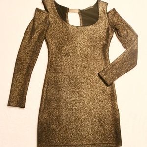Black/Gold Long Sleeve Dress